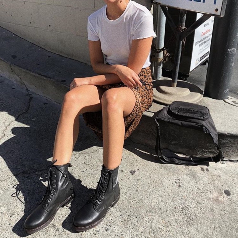 FRYE Veronica combat black boots. Worn twice.